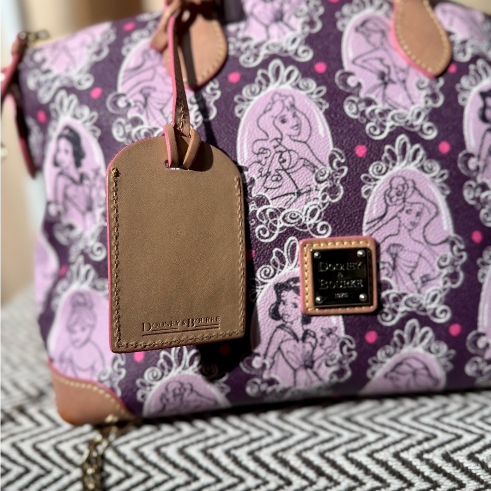 Dooney & Bourke Purple Princess-Print Satchel - Picture 7 of 16